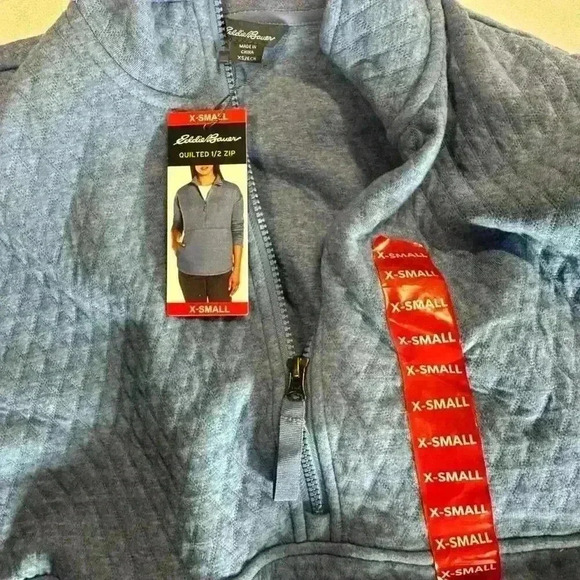Eddie Bauer Blue Quilted Half Zip Jacket - Picture 5 of 5